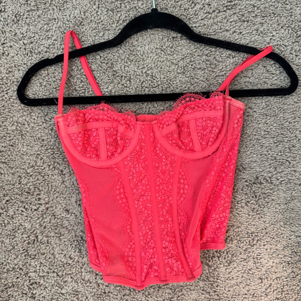 Red Lace Corset Top